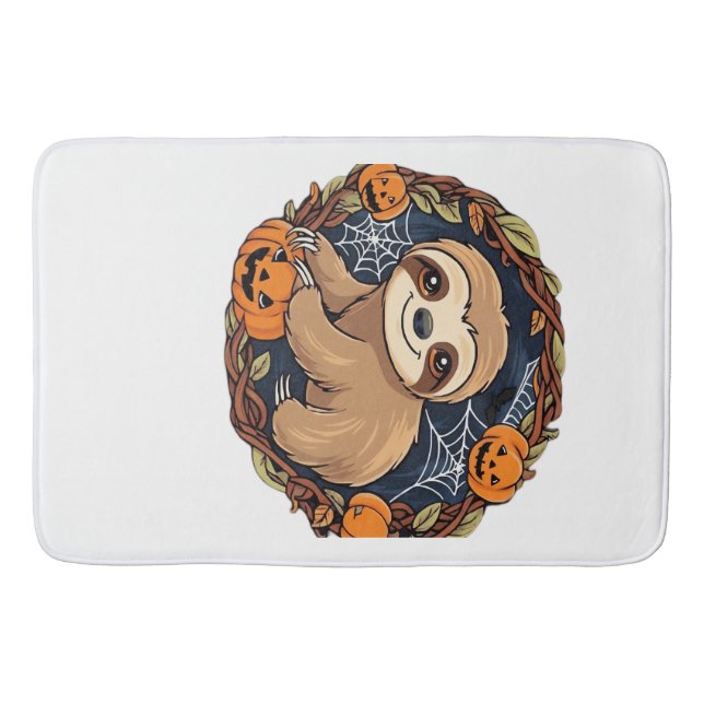 Halloween, Sloth, October 31st, Thanksgiving Class Bath Mat (Front)
