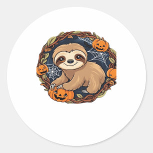 Halloween, Sloth, October 31st, Thanksgiving Class Classic Round Sticker