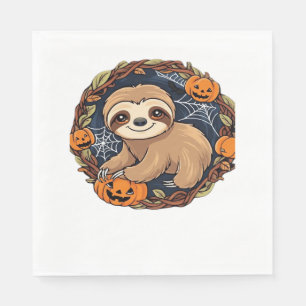 Halloween, Sloth, October 31st, Thanksgiving Class Napkin