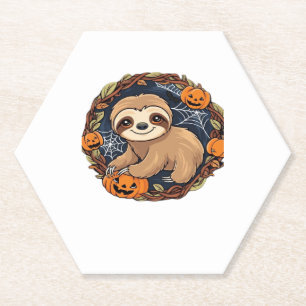Halloween, Sloth, October 31st, Thanksgiving Class Paper Coaster