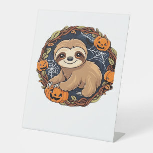 Halloween, Sloth, October 31st, Thanksgiving Class Pedestal Sign
