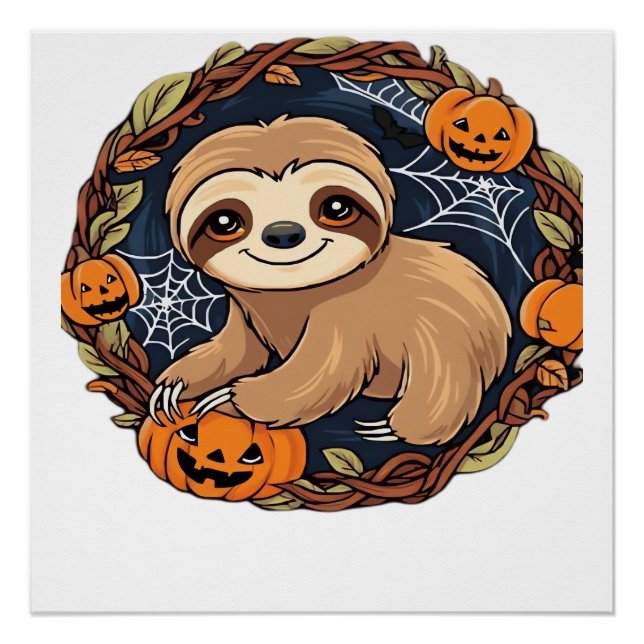 Halloween, Sloth, October 31st, Thanksgiving Class Poster (Front)