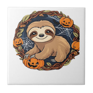 Halloween, Sloth, October 31st, Thanksgiving Class Tile