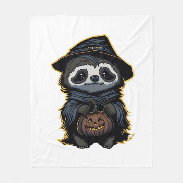 Halloween sloth Oversized T-Shirt Fleece Blanket (Front)