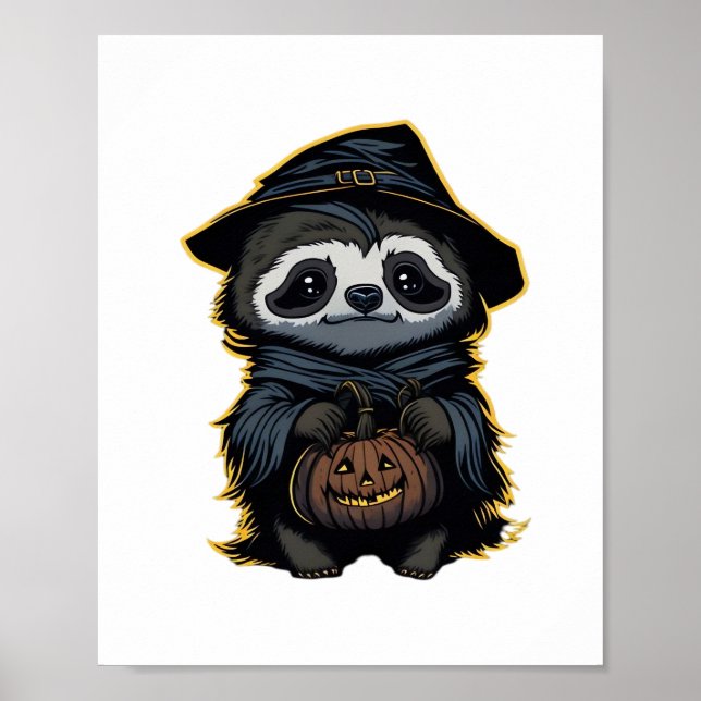 Halloween sloth Oversized T-Shirt Poster (Front)