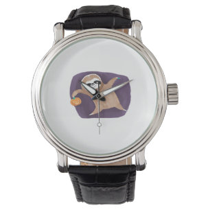 Halloween sloth, pumpkin, bat, spider, spider web  watch