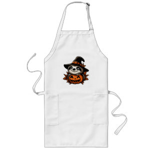 Halloween Sloth Pumpkin Festivity Long Apron