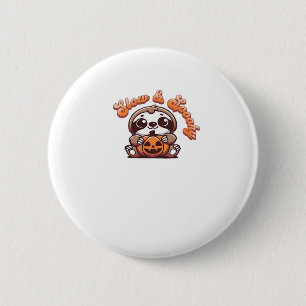 Halloween Sloth Slow and Spooky Cute Sloth Pumpkin 2 Inch Round Button