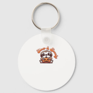 Halloween Sloth Slow and Spooky Cute Sloth Pumpkin Keychain