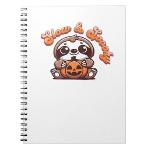 Halloween Sloth Slow and Spooky Cute Sloth Pumpkin Notebook