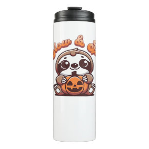 Halloween Sloth Slow and Spooky Cute Sloth Pumpkin Thermal Tumbler