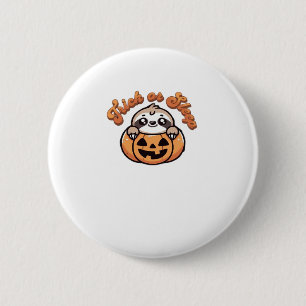 Halloween Sloth Trick or Sleep Cute Sloth Pumpkin 2 Inch Round Button