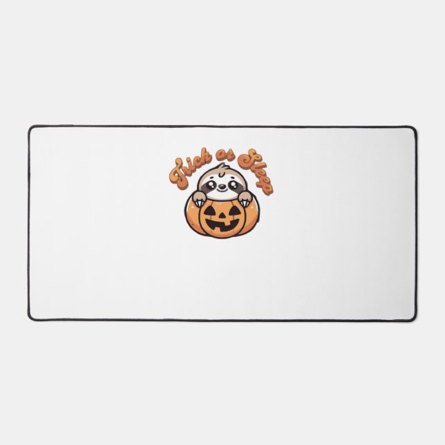 Halloween Sloth Trick or Sleep Cute Sloth Pumpkin  Desk Mat (Front)