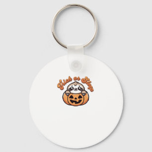 Halloween Sloth Trick or Sleep Cute Sloth Pumpkin  Keychain