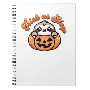 Halloween Sloth Trick or Sleep Cute Sloth Pumpkin Notebook