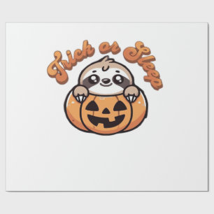 Halloween Sloth Trick or Sleep Cute Sloth Pumpkin  Wrapping Paper