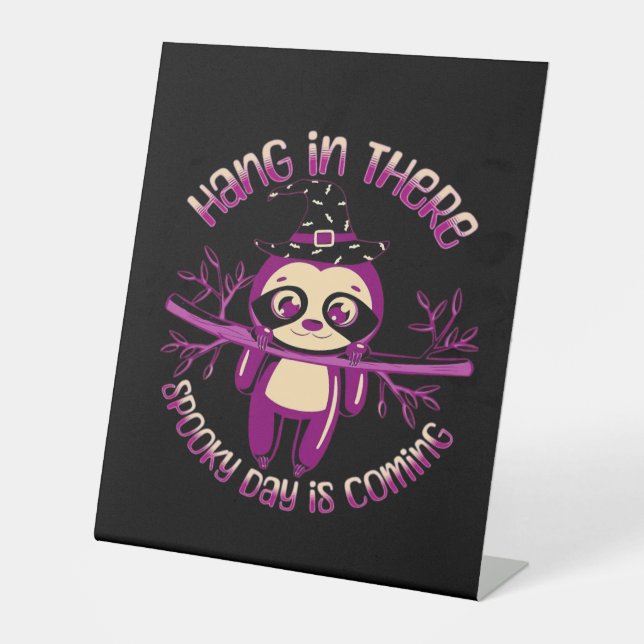 Halloween Sloth (ver.1) Classic T-Shirt Pedestal Sign (Front)