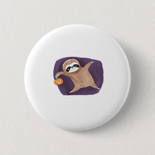Halloween Sloth with Pumpkin Classic T-Shirt 2 Inch Round Button