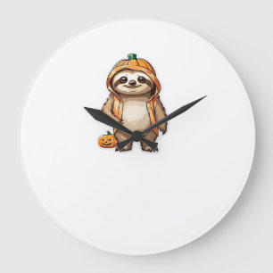 Halloween Slothster Essential T-Shirt Large Clock
