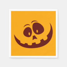 Halloween Smiley Face Orange and Brown 