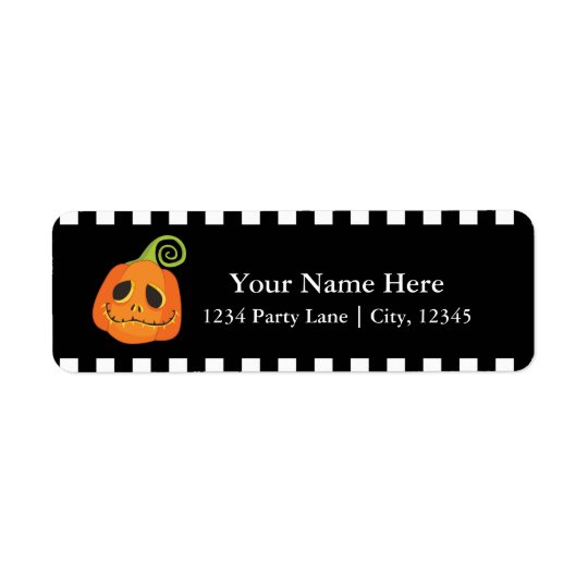Halloween Smiley Pumpkin Cute Whimsical Invitation Return Address Label