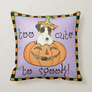 Halloween Smooth Fox Terrier Throw Pillow