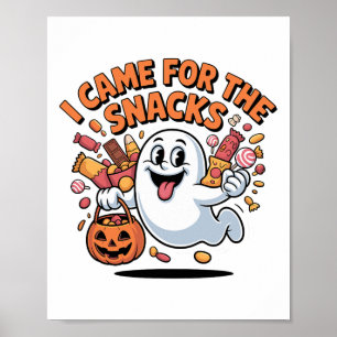 Halloween Snacks Ghost Funny Trick-or-treat Candy Poster