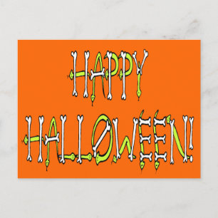 Halloween Snakes and Bones Text Postcard