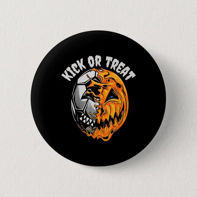 Halloween Soccer Skeleton  2 Inch Round Button (Front)