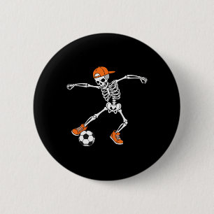 Halloween Soccer Skeleton Footll Trick Or Treat Sp 2 Inch Round Button