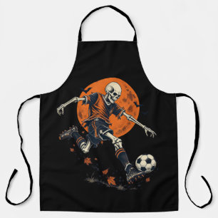 Halloween Soccer Skeleton Player Spooky Soccer Apron