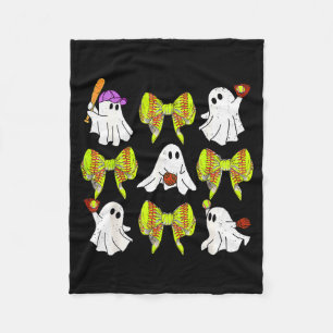 Halloween Softball Ghosts Softball Daughter Girls  Fleece Blanket