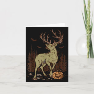 Halloween Soky Deer Antler Zombie Rustic Buck Fall Card