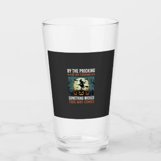 Halloween Something Wicked Witch Pumpkin Vintage Glass