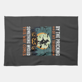 Halloween Something Wicked Witch Pumpkin Vintage Kitchen Towel