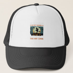 Halloween Something Wicked Witch Pumpkin Vintage Trucker Hat