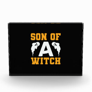 Halloween Son Of A Witch Birthday Photo Block