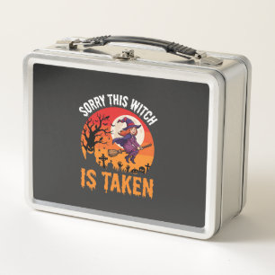 Halloween Sorry This Witch Is Taken Graphic Metal Lunch Box
