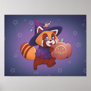 Halloween Space Panda Poster