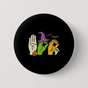 Halloween Sped Teacher Boo In Asl Boo Hands Sign L 2 Inch Round Button