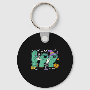 Halloween Sped Teacher Boo In Asl Boo Hands Sign L Keychain
