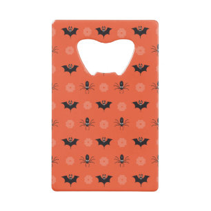 Halloween spider, bat & cobweb pattern credit card bottle opener
