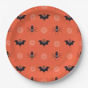 Halloween spider, bat & cobweb pattern Paper Plate