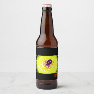 Halloween spider beer bottle label