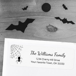 Halloween Spider Black White Return Address