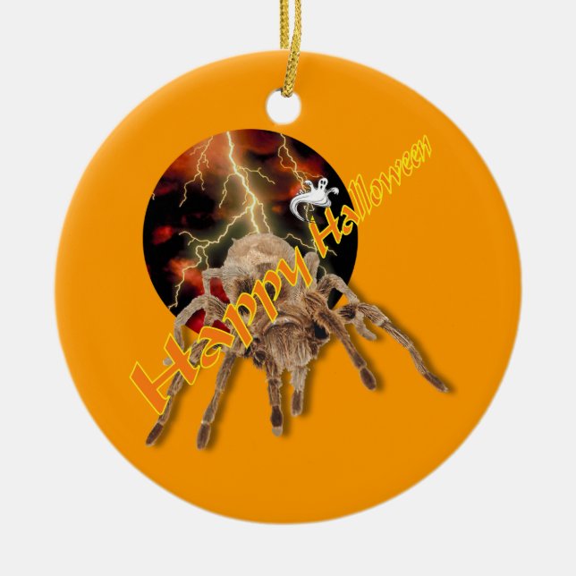 Halloween Spider Ceramic Ornament (Front)