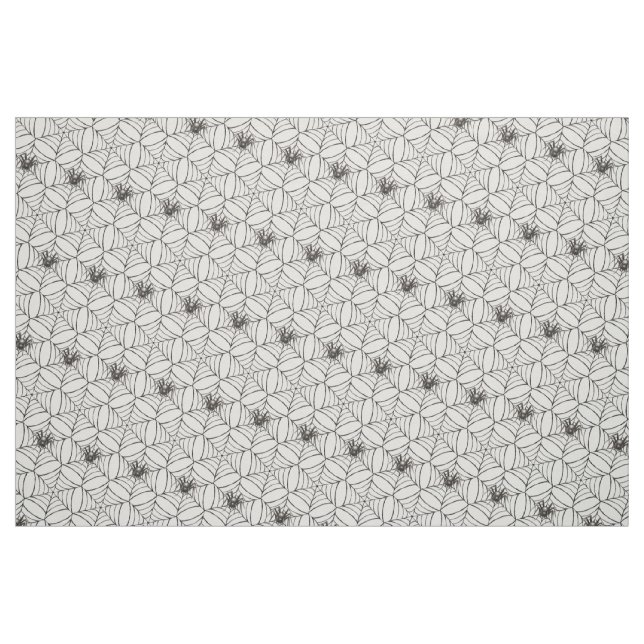 Halloween Spider Cobwebs Light Creepy Pattern Fun Fabric (Fat Quarter)