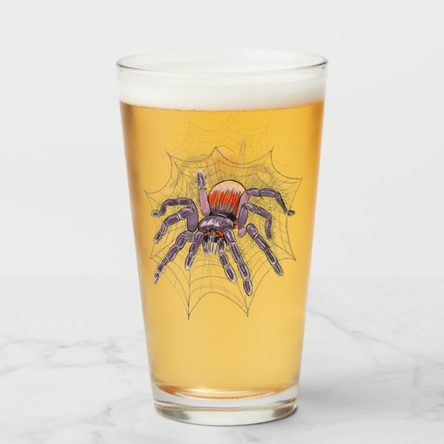 Halloween Spider Creepy Fun Glass (Front Filled)
