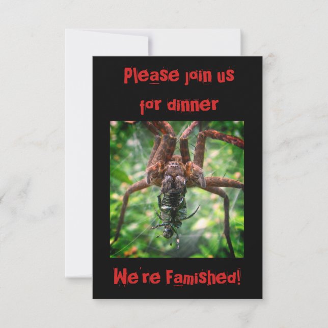 Halloween Spider Dinner Invitation (Front)