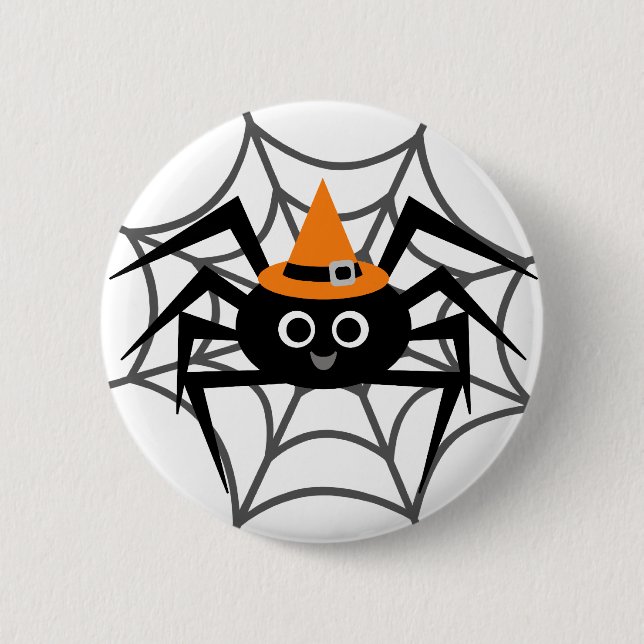 Halloween Spider in Web Tshirts and Gifts 2 Inch Round Button (Front)
